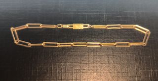 Pulsera de eslabones paperclip bañada oro 18K