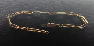 Pulsera de eslabones paperclip bañada oro 18K