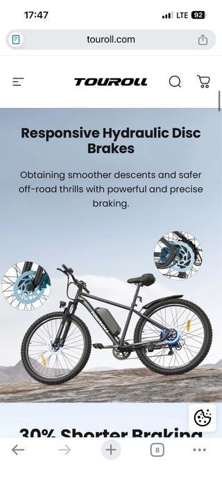 Bicicletta Elettrica Touroll Nera