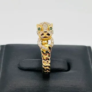 Sortija León Circonita 18K