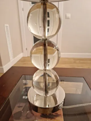 Lámpara Mesa Zara Home Cristal y Tela