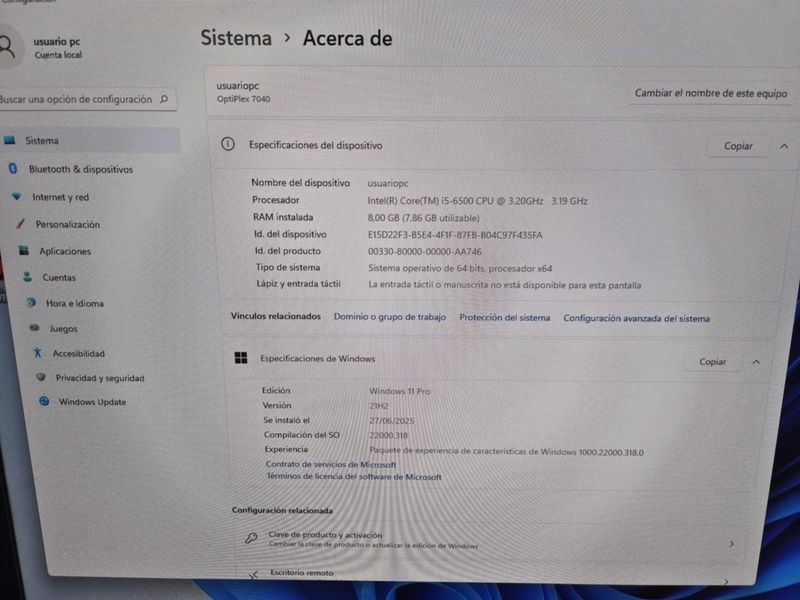 Ordenador Dell Optiplex 7040 i5 Completo afbeelding 6