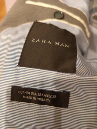 Americana Zara Gris Talla 48