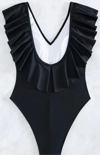 Bañador mujer volantes negro