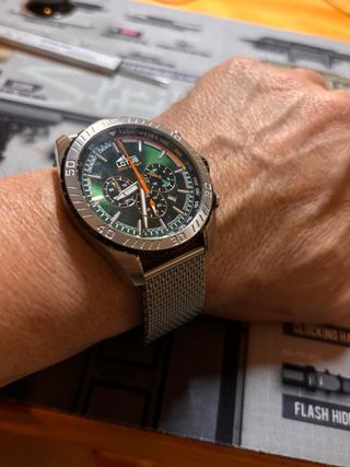 Reloj Lotus Cronógrafo Verde y Plateado