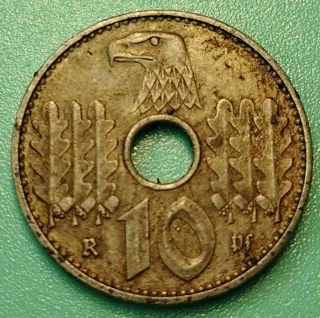 Moneda de ocupación 10 Reichreditkasse 1940