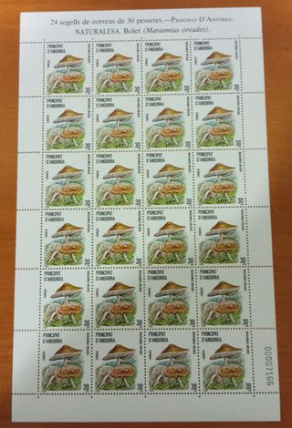 Pliegos sellos Andorra española. Año 1984-1986.