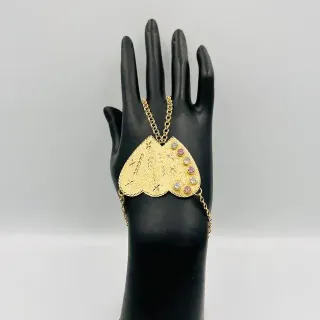 Pulsera Manita Corazón Doble 18K