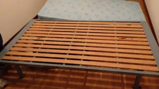 Somier cama 90cm madera y metal