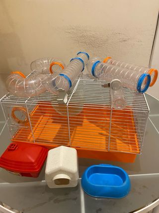 Jaula Hámster Accesorios Tubos Rueda Casa