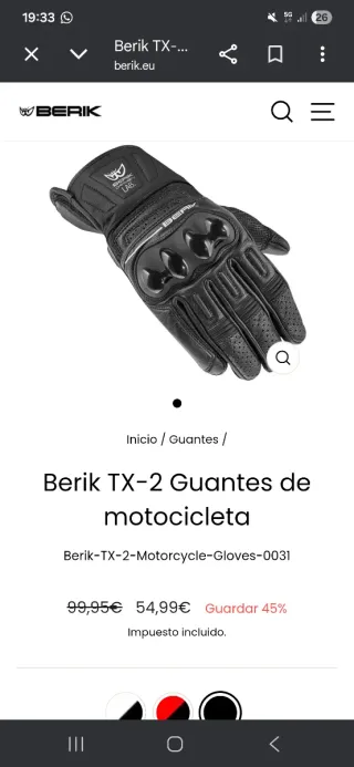 Guantes de moto Berik Verano XL