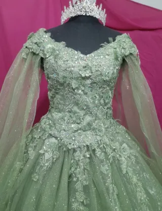 Vestido verde confecciones amedida