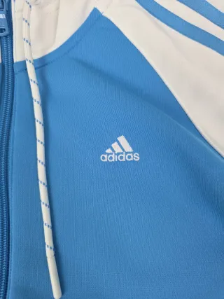 Sudadera Adidas con capucha azul pastel 3 rayas