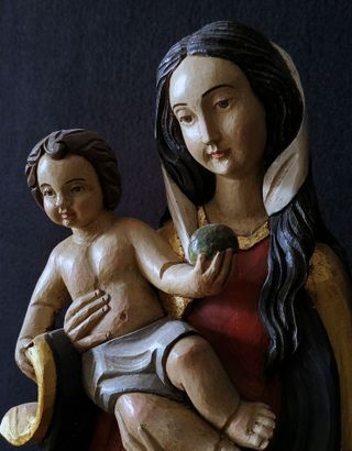 Talla de madera  Virgen María con Jesús