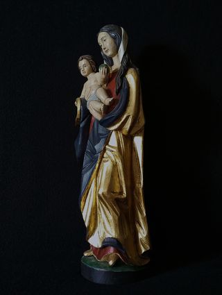 Talla de madera  Virgen María con Jesús