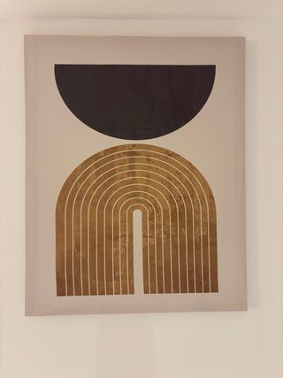 Set 2 Cuadros Decorativos Beige y Dorado