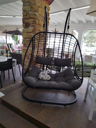 OFERTA Sillón Colgante Doble Negro