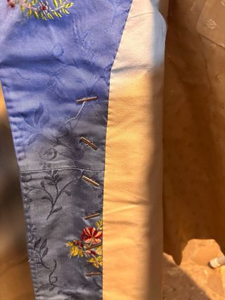 Chaleco fallero hombre XL celeste bordado