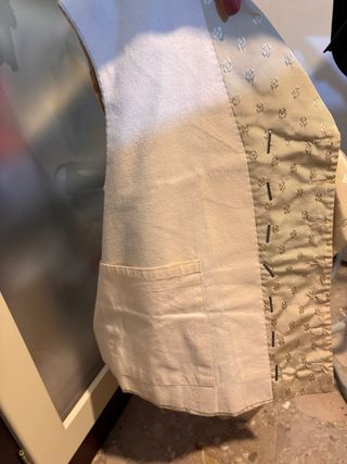 Chaleco fallero seda beige hombre XL