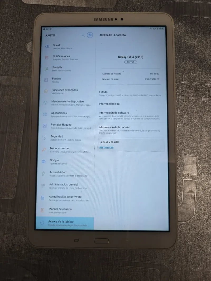 Samsung Galaxy Tab A (2016) SM-T580