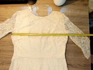 Vestido Mango encaje midi beige/blanco Talla XL