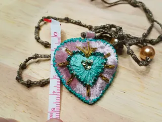 Escapulario hecho a mano. Sagrado corazón.