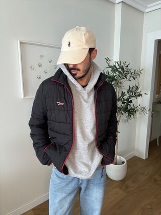 Chaqueta Hollister acolchada negra
