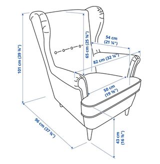 Sillón orejero Nordvalla gris oscuro