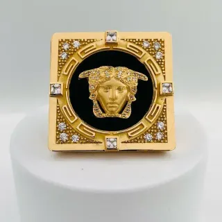 Sello Medusa Onix  18K Grande
