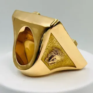 Sello Medusa Onix  18K Grande