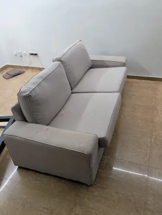 Sofá de tela beige/gris 2.3m