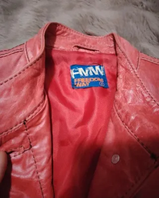 Chaqueta Biker Piel Cabra Y2K Roja.+regalo parfois