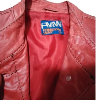 Chaqueta Biker Piel Cabra Y2K Roja.+regalo parfois