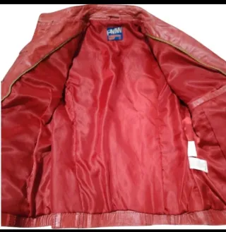 Chaqueta Biker Piel Cabra Y2K Roja.+regalo parfois