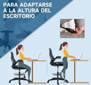 Silla de dibujo giratoria con soporte lumbar