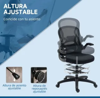 Silla de dibujo giratoria con soporte lumbar