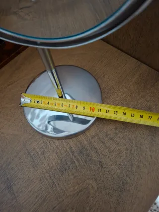 Espejo de sobremesa plateado