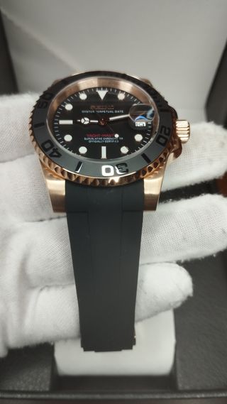 Reloj Seiko Mod Yatch-Master Negro y Oro Rosa
