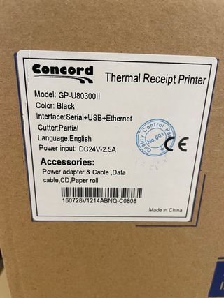 Impresora Térmica Concord POS Tickets