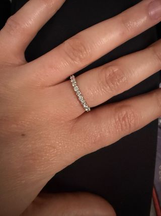 talla 13 Oro Blanco 18k,9 Diamantes y certificado