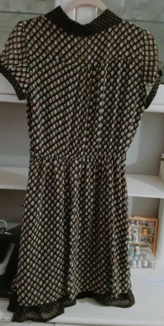 Vestido estampado manga corta