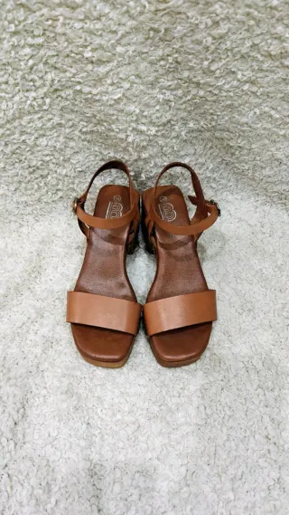 Sandalias Bosanova Piel Natural Marrón 36