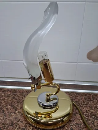 Lámpara de noche dorada años 90