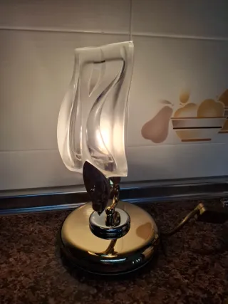 Lámpara de noche dorada años 90