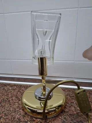 Lámpara de noche dorada años 90