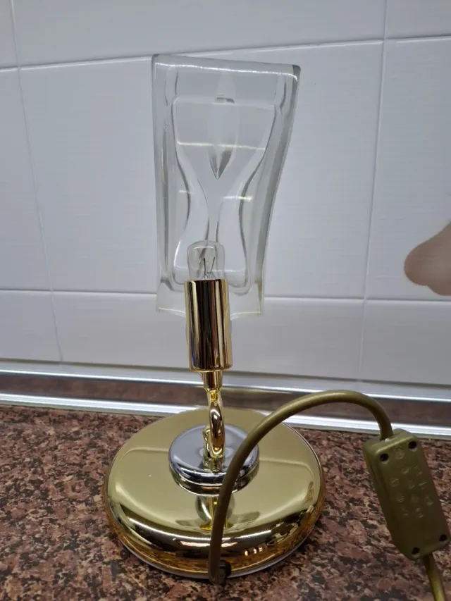 Lámpara de noche dorada años 90