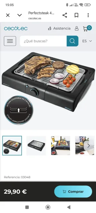 Parrilla de mesa Cecotec