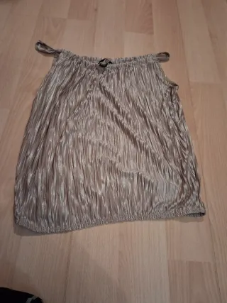 Blusa H&M Beige/Dorado Talla S