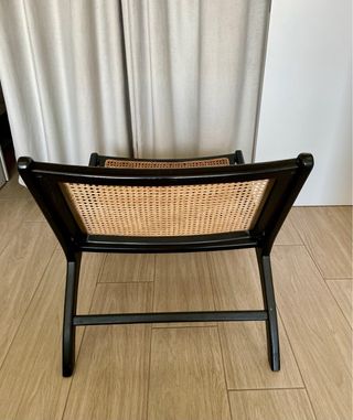 Butaca Zara Home ratán y madera negra