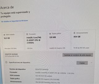 HP ProDesk 600 G2 i5-6500T 16GB RAM 954GB SSD
